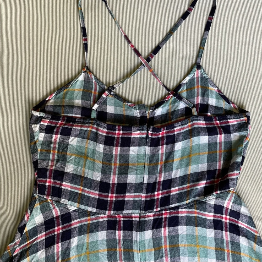 SO plaid button up skater dress large - Picture 4 of 5